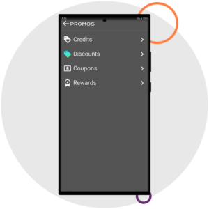 This is the promos' views, where you can find your credits, discounts, coupons, rewards, etc.