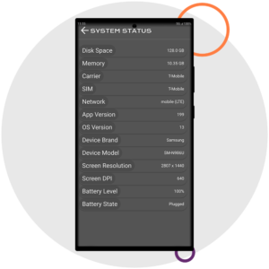 This is the system status view, where you can find the status of human app on your device.